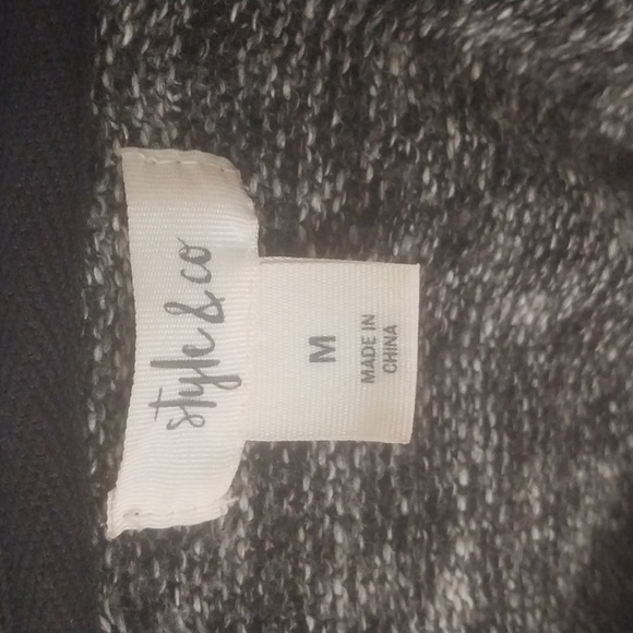 Style&co. Woman Long Grey Hooded Duster Snowflake Cardigan Nordic - Picture 7 of 8